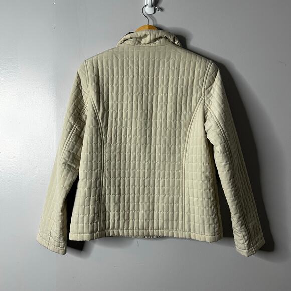 White Stag Puffer Jacket Women’s Small Cream Chore Coat Barn Farm Neutral Pocket - Picture 3 of 5